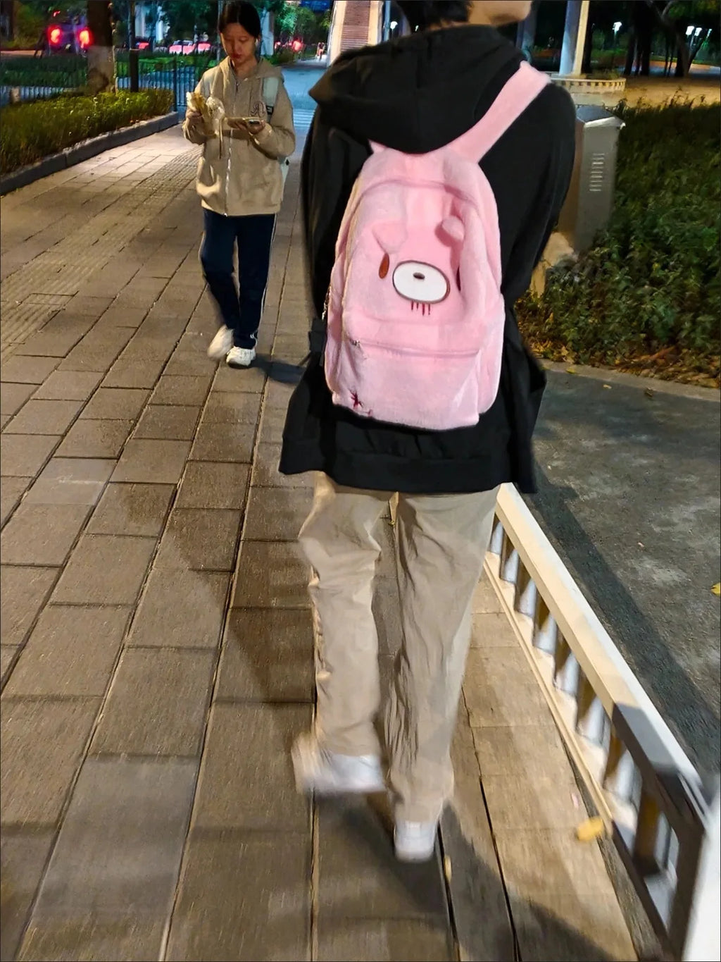 Y2K Pink Plush Bear Backpack