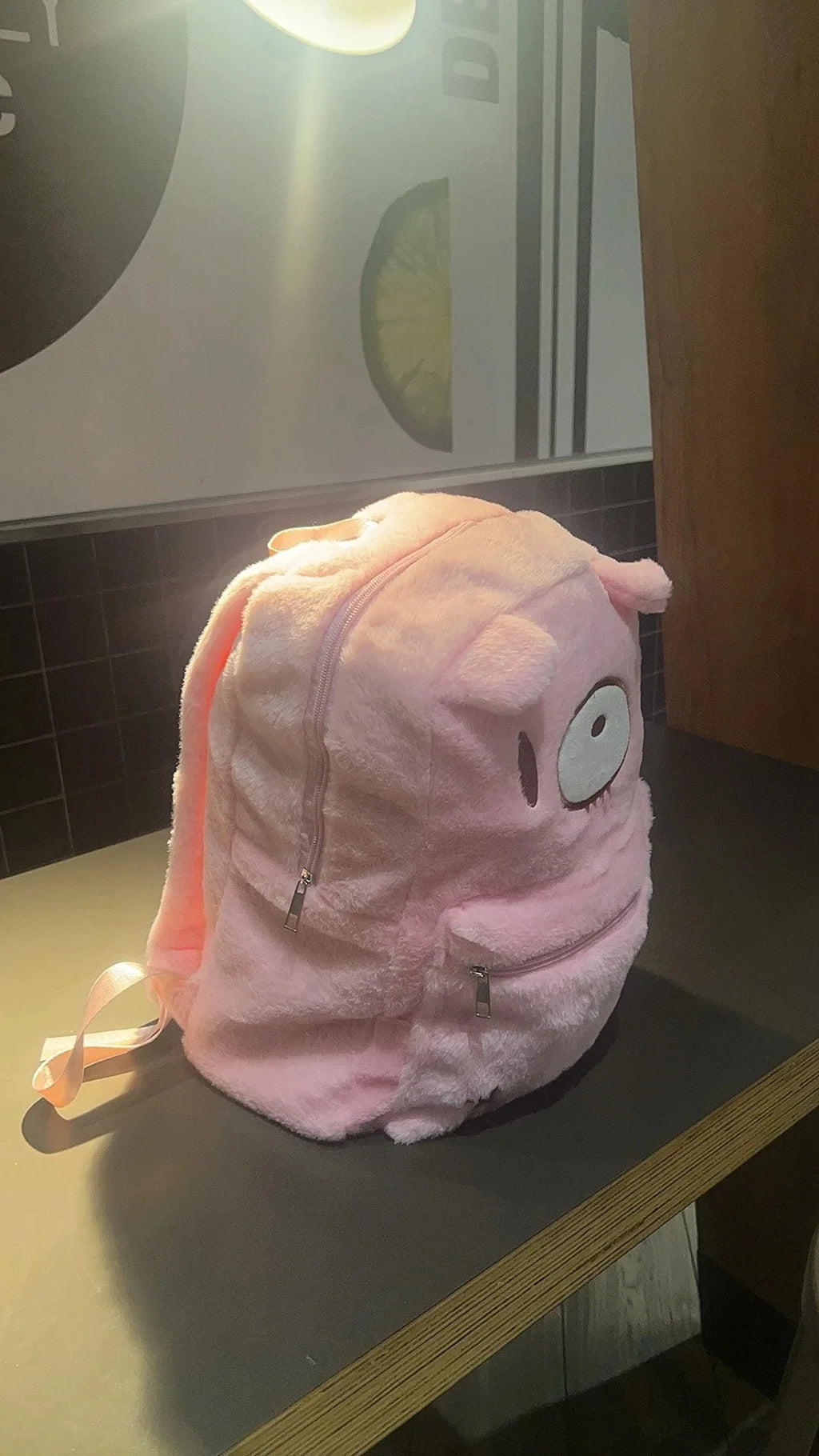 Y2K Pink Plush Bear Backpack