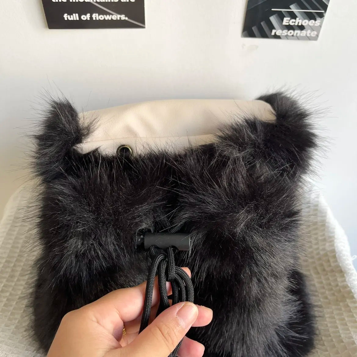 Black Fur Anarchist Backpack