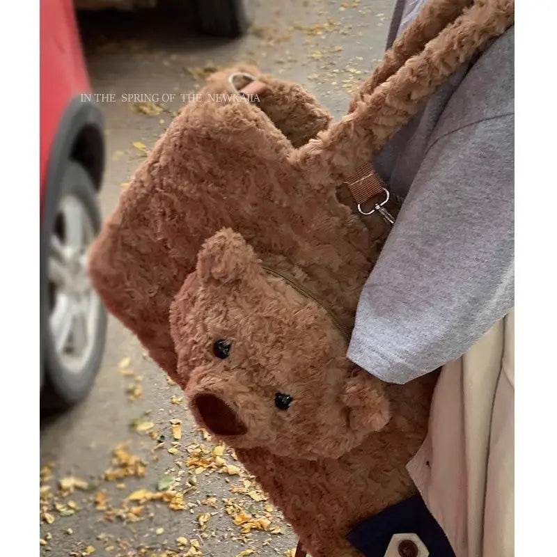Y2K Bear Plush Shoulder Bag