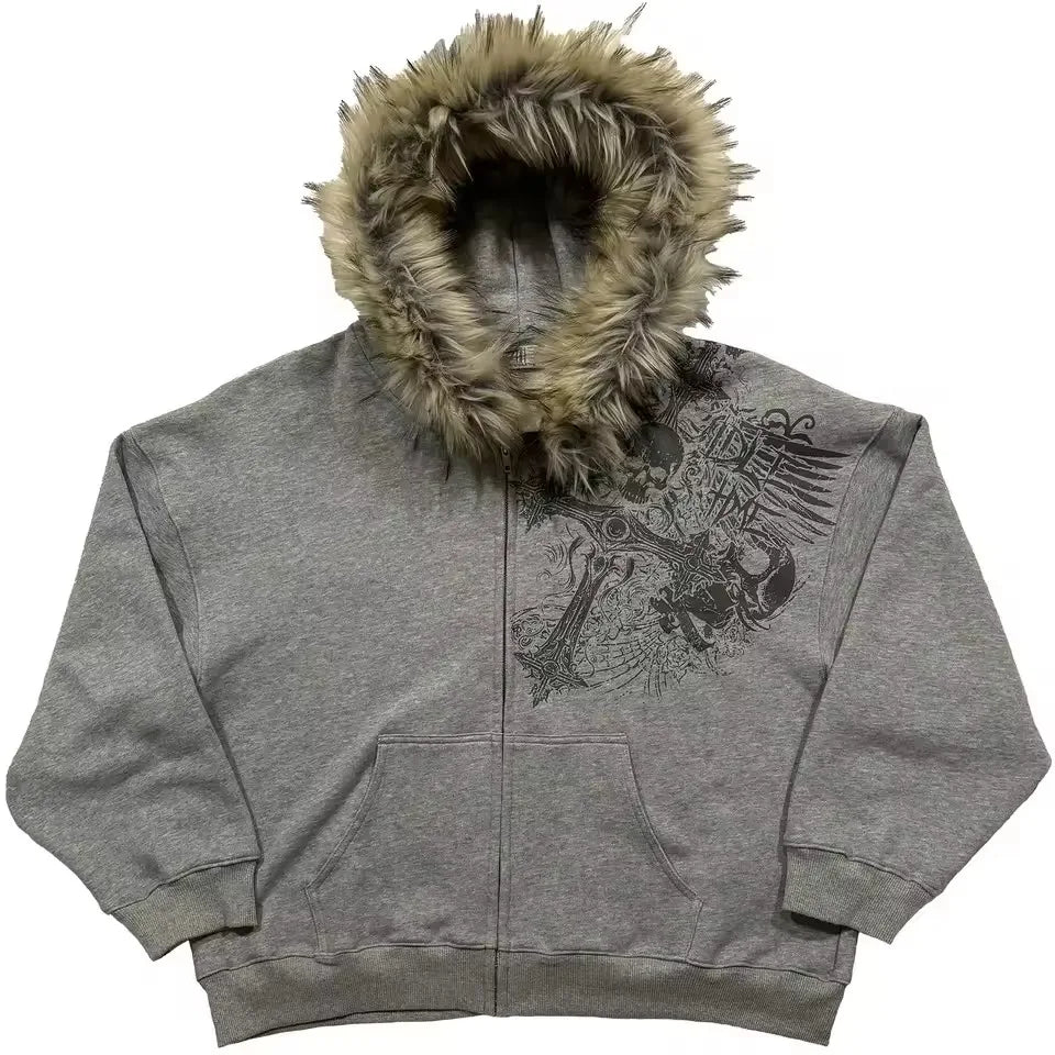Y2K Crossroads Fur Zip-Up