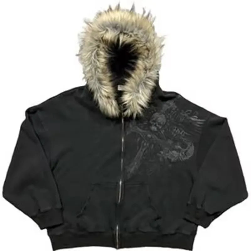 Y2K Crossroads Fur Zip-Up