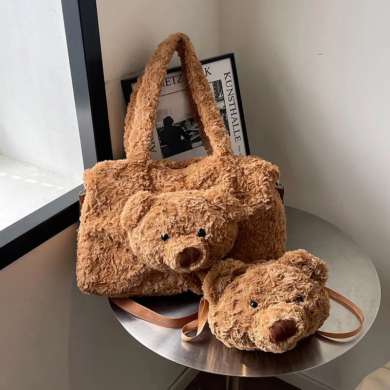 Y2K Bear Plush Shoulder Bag