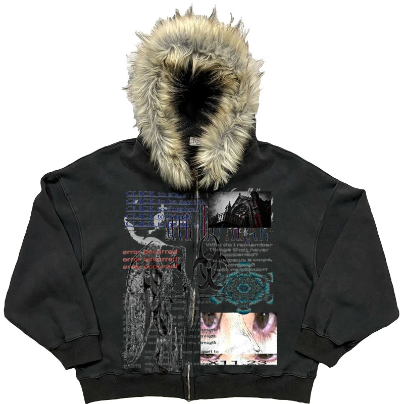 Y2K Fur Apocalypse Zip-Up