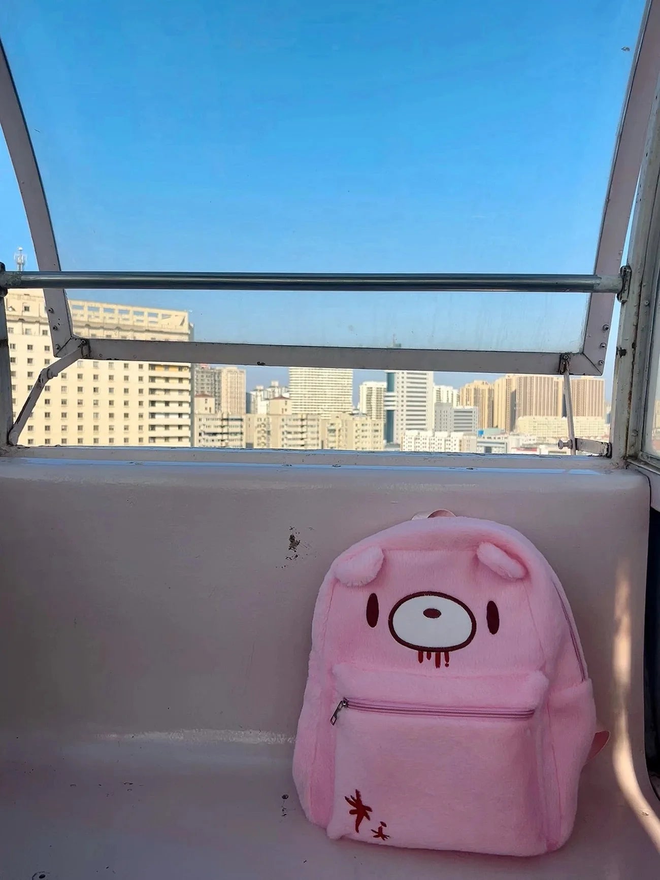 Y2K Pink Plush Bear Backpack