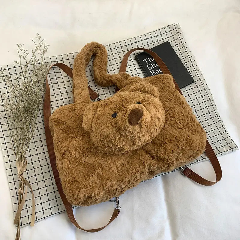 Y2K Bear Plush Shoulder Bag