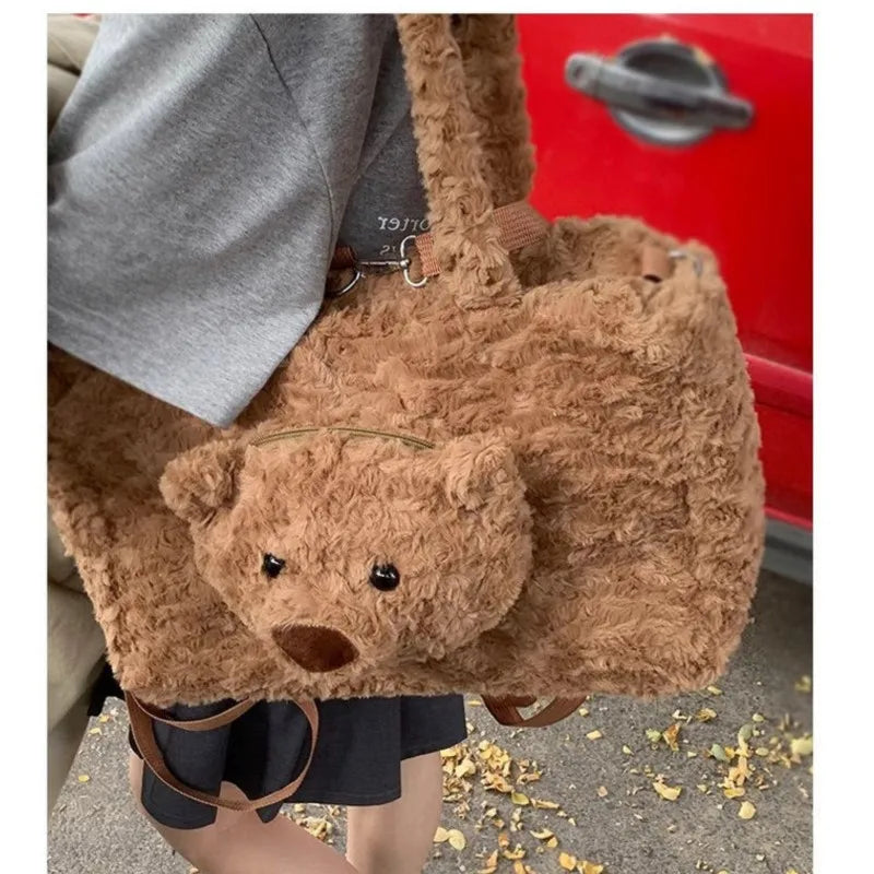 Y2K Bear Plush Shoulder Bag