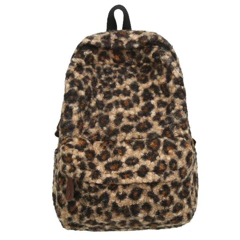 Y2K Vintage Plush Leopard Print Large