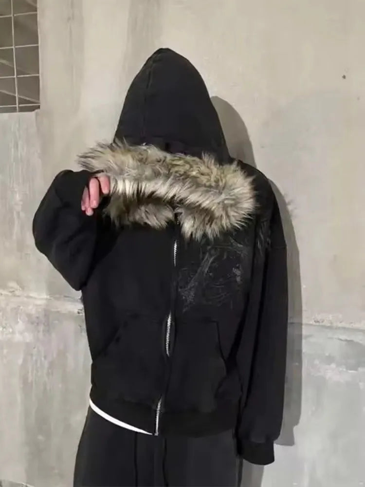 Y2K Crossroads Fur Zip-Up